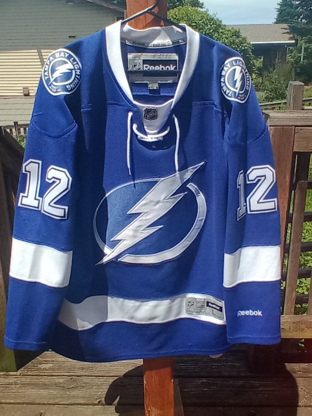 Reebok Premier Tampa Bay Lightning home NHL hockey jersey